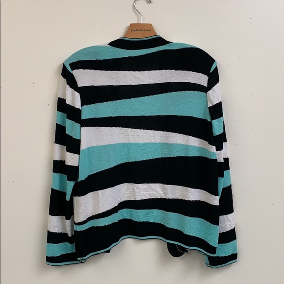 🚫SOLD🚫Ming Wang Striped Open Cardigan Size XL - Picture 2 of 5